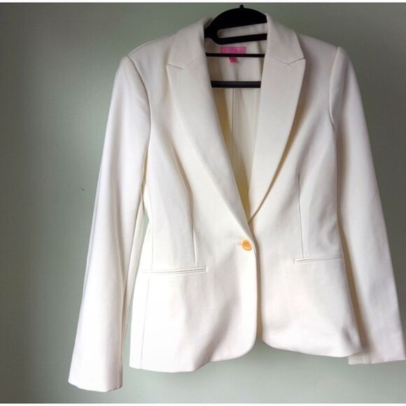 Lilly Pulitzer Knit Thicker Ivory Long sleeve Blazer Medium NWOT - Picture 1 of 6
